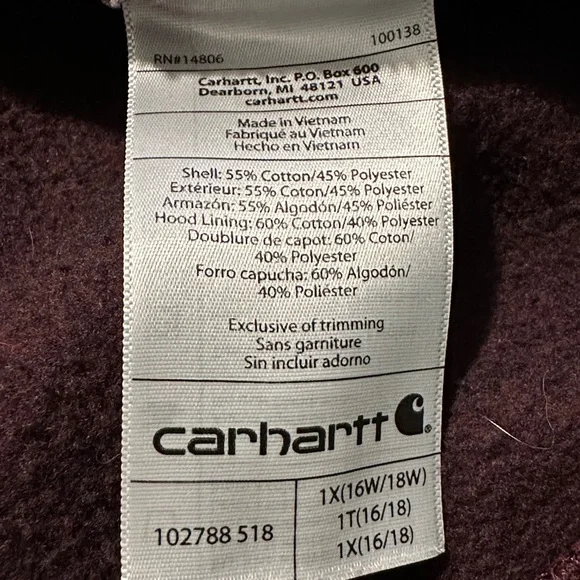 Carhartt Zip Up Hoodie Sz XL - Picture 8 of 8